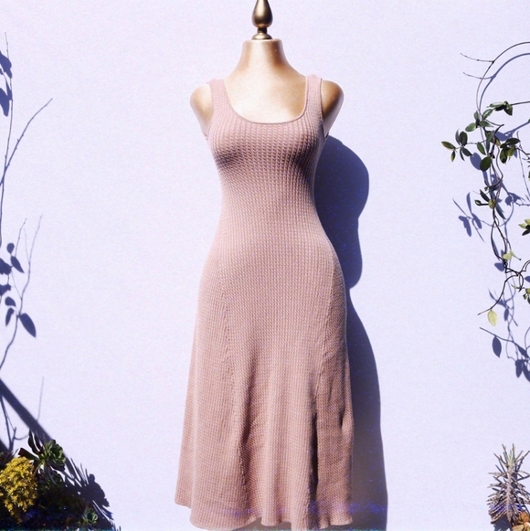 WeWoreWhat Dresses & Skirts - Cute and Comfortable Weworewhat Scoop Knit Sweaterdress, size Small in Beige